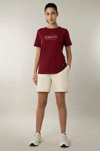 Essential Printed Tee - Red Plum thumbnail 5