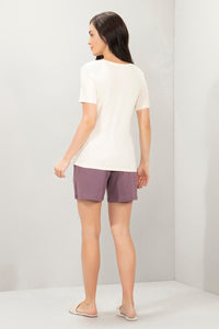 Scoop Neck Sleep Tee - Buttercream Print thumbnail 5