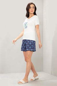 Sleep Shorts - Blue Floral Print thumbnail 5