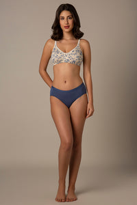 Chic Comfort Non-Padded and Non-Wired Cotton Bra - Floral Print thumbnail 5