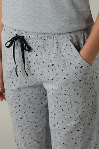 Sleep Joggers Set - Grey Melange Print thumbnail 5