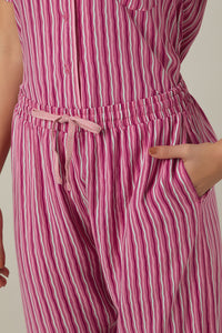 Half-sleeves Sleep PJ Set - Fuchsia Stripe Print thumbnail 5