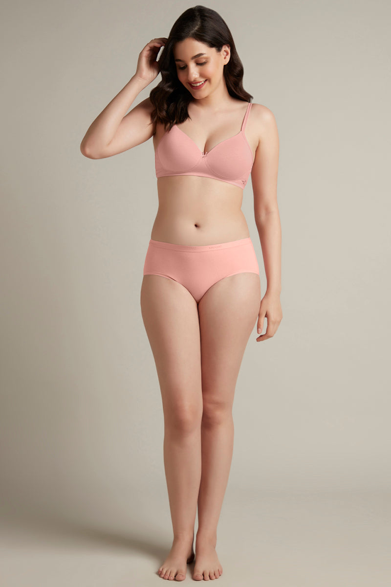 Simply Soft Padded Non-Wired Cotton Bra - Impatiens Pink
