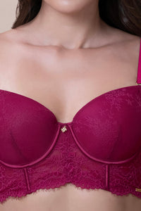 Amore Padded Wired Demi Longline Bra - Anemone thumbnail 4