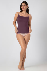 Modal Lace Camisole - Eggplant thumbnail 5