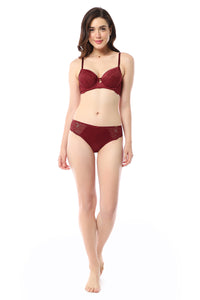 Eternal Bliss Padded Wired Demi Bra - Rio Red thumbnail 5