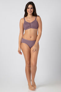 Chic Smooth Non-Padded Non-Wired Minimizer Bra - Grape Shake thumbnail 5