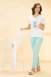 Full Length PJ Bottom - Blue Tint Floral Print thumbnail 5