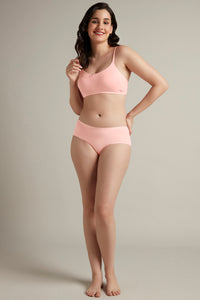 Daily Support Non Padded Non-Wired Cotton Bra - Impatiens Pink thumbnail 5