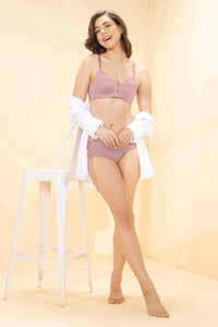 Pure Bliss Padded Non-Wired T-shirt Bra - Pale Mauve thumbnail 5
