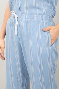 Half-Sleeves Sleep PJ Set - Halogen Blue Stripe Print thumbnail 5