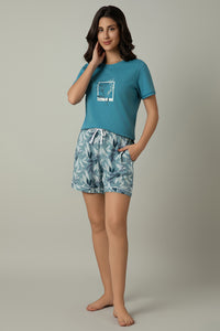 Sleep Shorts - Cameo Leaf Print thumbnail 5