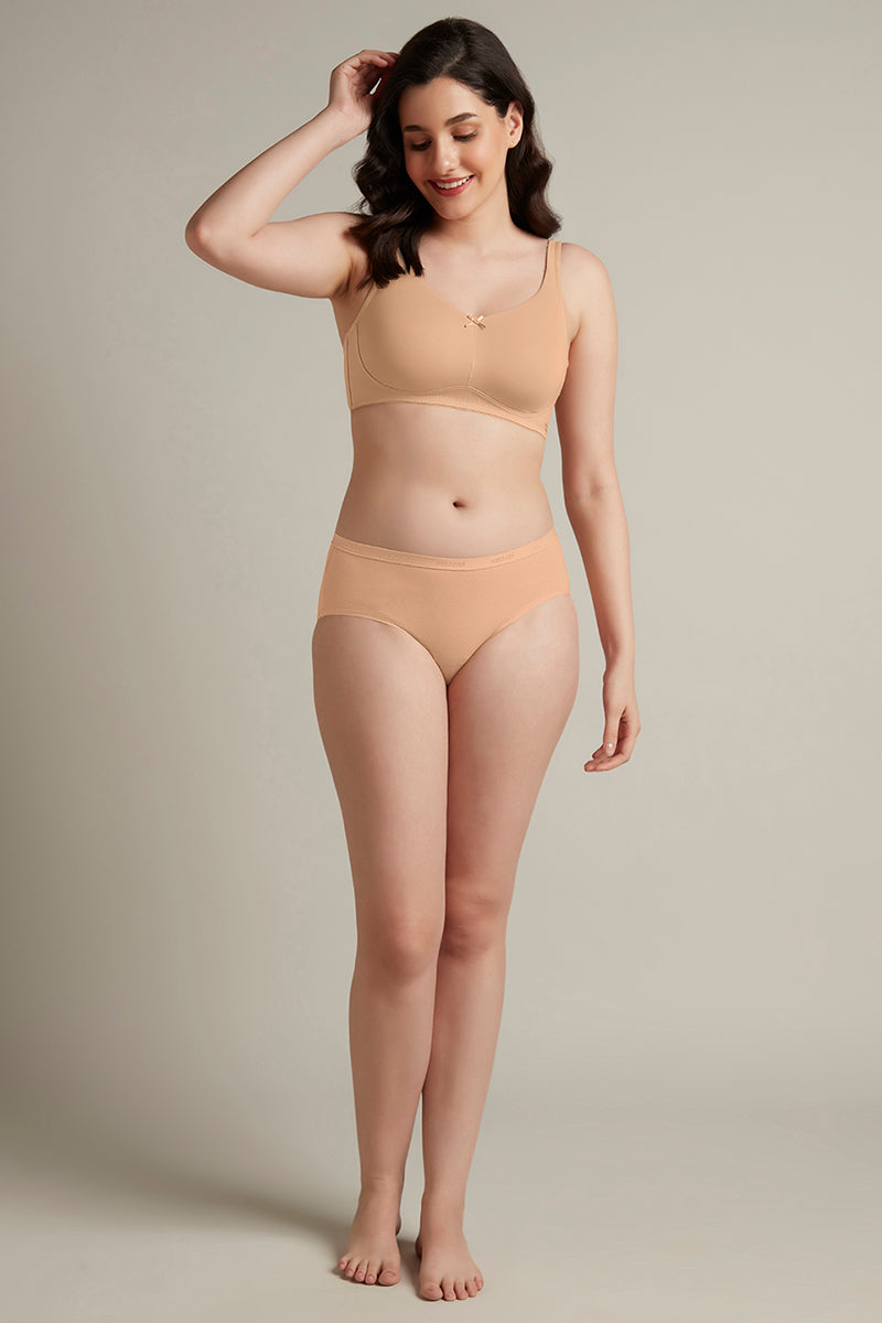 Dreamy comfort Non-Padded Non-Wired Cotton Bra - Sandalwood