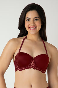 Femme Lace Padded Wired Multiway Bra - Biking Red thumbnail 5