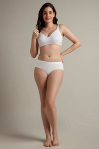 Chic Comfort Non-Padded and Non-Wired Cotton Bra - White thumbnail 5