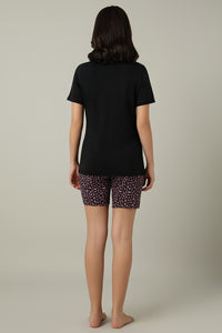 V-Neck Sleep Tee - Floral Heart Print thumbnail 6