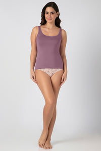 Broad Straps Body Hugging Modal Vest - Dusty Orchid thumbnail 5