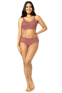 Invisi Breathe Non-Padded Non-Wired Cotton Bra - Brick Dust thumbnail 5