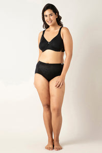 Mystic Curves Non-padded Wired Minimizer Bra - Black thumbnail 5