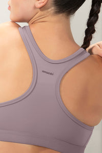 Energize Medium Impact Round Neck Sports Bra - Purple Dove thumbnail 5