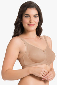 Ultimo Essential Cotton Non-Padded Non-Wired Bra (Pack of 2) - Sandalwood-Black thumbnail 5