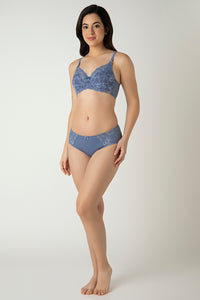 Luxe Support Non-Padded Wired Bra  - Moonlight Blue thumbnail 5