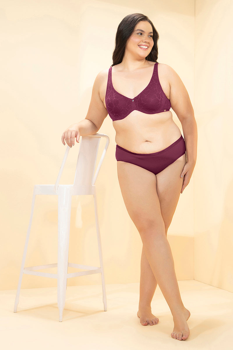 Sophistique Bliss Non-Padded Wired Minimizer Bra - Purple Potion