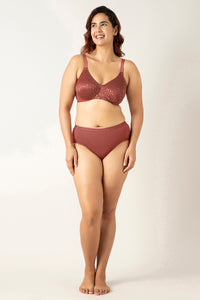 Mystic Elegance Non-padded Wired Minimizer Bra - Apple Butter thumbnail 5