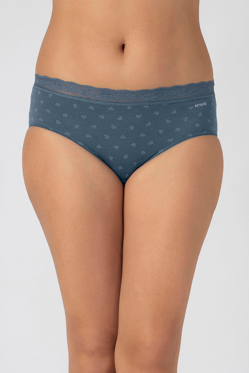 Lace Waistband Hipster Panty (Pack of 2 Prints & Colors May Vary) - Mixed Assorted