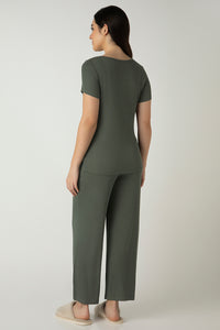 Serene Dream Henley Neck Tee - Thyme thumbnail 6