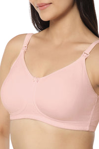 Maternity Non-padded Non-wired Cotton Bra - Blush Pink thumbnail 4