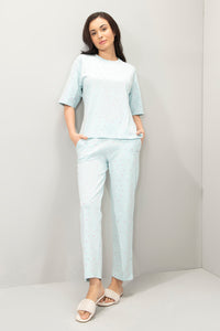 Lounge Laze PJ Set - Winter Blue Cherry Print thumbnail 6