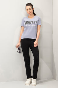 Essential V-Neck Printed Tee - Bravery Print thumbnail 6