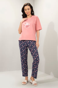 Lounge Laze PJ Set - Navy Floral Print thumbnail 6