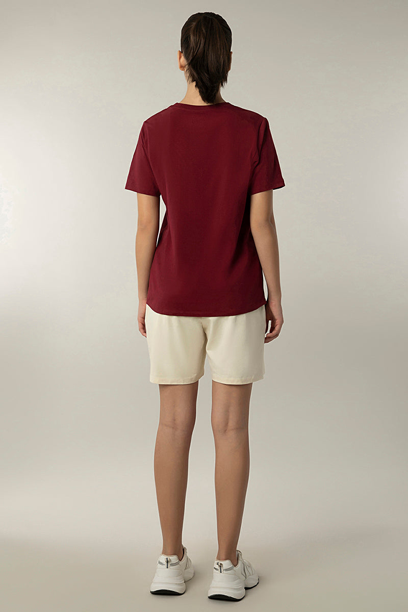 Essential Printed Tee - Red Plum
