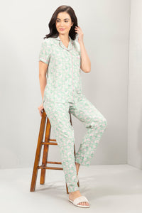 Half-Sleeves Sleep PJ Set - Frosty Floral Print thumbnail 6