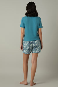 Sleep Shorts - Cameo Leaf Print thumbnail 6