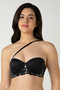 Femme Lace Padded Wired Multiway Bra - Black thumbnail 6