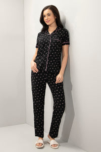 Half-Sleeves Sleep PJ Set - Black Beauty Floral Print - color option