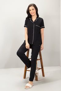 Half-Sleeves Sleep PJ Set - Black thumbnail 6