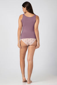 Broad Straps Body Hugging Modal Vest - Dusty Orchid thumbnail 6
