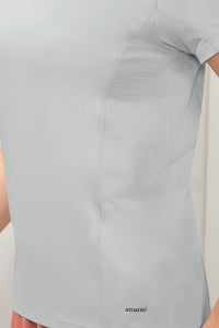 Flaunt Short Sleeve Round Neck Workout T-Shirt - Dawn Blue thumbnail 6