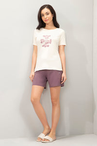 Scoop Neck Sleep Tee - Buttercream Print thumbnail 6
