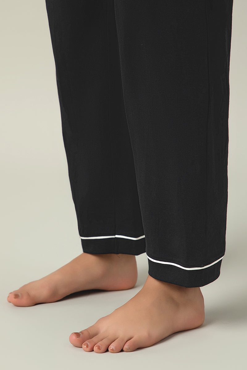 Sleep Button Down PJ Set - Black - Image 6 of 6