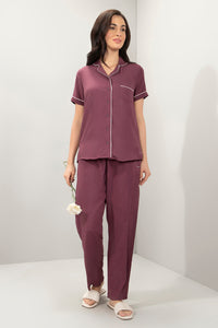 Half-Sleeves Sleep PJ Set - Egg Plant thumbnail 6