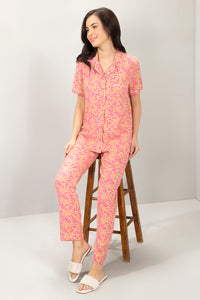 Half-Sleeves Sleep PJ Set - Sahara Leaf Print - color option