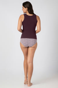 Broad Strapped Body Hugging Tank Top - Wine Tasting thumbnail 6