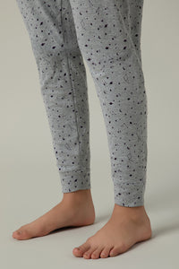 Sleep Joggers Set - Grey Melange Print thumbnail 6