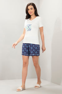 V-Neck Sleep Tee - Snow White Print thumbnail 6