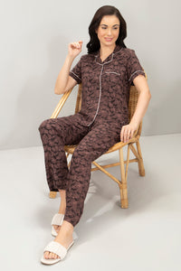 Half-Sleeves Sleep PJ Set - Burlwood Floral Print thumbnail 6
